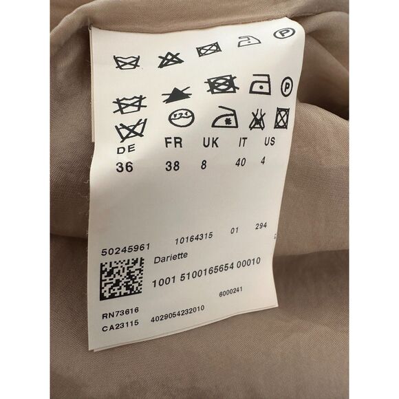 BOSS Hugo Boss Dariette Half Sleeve Wool Blend V Neck Linen Sheath Dress size 4 - Picture 4 of 10